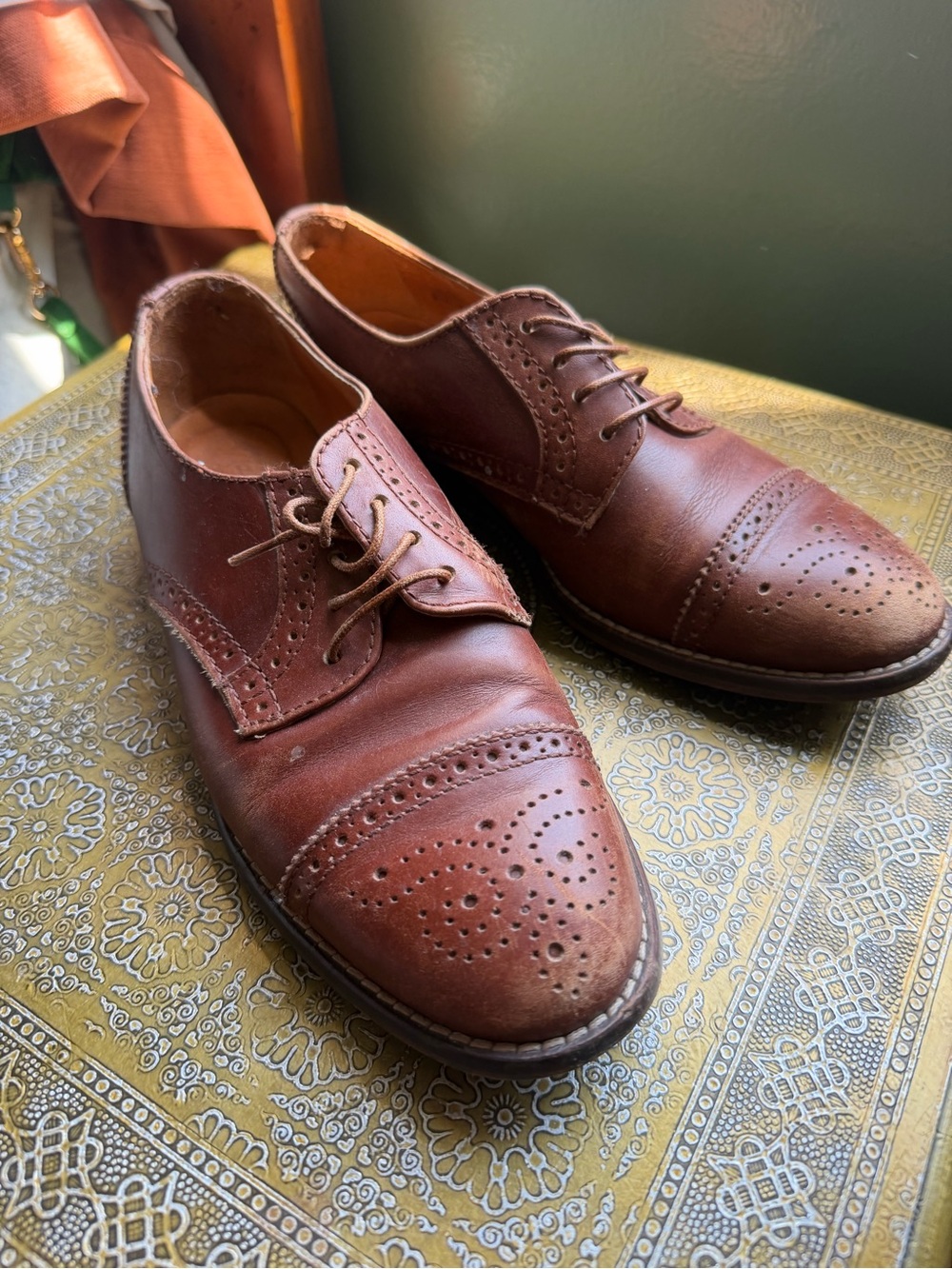 Madewell Brown Leather Brogue Flats